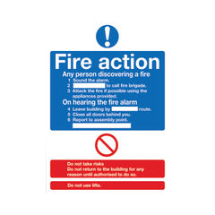 View more details about Fire Action Words A4 PVC Safety Sign
