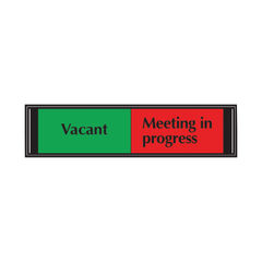 View more details about Sliding Sign Vacant/Meeting In Progress Self Adhesive 225x52mm