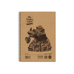 View more details about Rhino Recycled Wirebound Notebook 160 Pages 8mm Ruled A4 (Pack of 5)