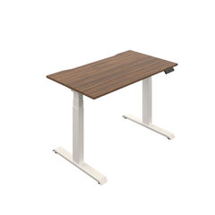 View more details about Okoform Dual Motor Sit/Stand Heated Desk 1800x800x645-1305mm Dark Walnut/White