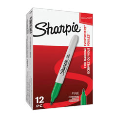 View more details about Sharpie Green Fine Everyday Permanent Markers (Pack of 12)