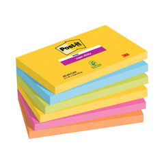 View more details about Post-it Super Sticky 76x127mm Carnival Collection Notes (Pack of 6)