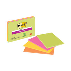 View more details about Post-it Super Sticky Assorted Neon Meeting Notes (Pack of 4)