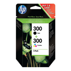 View more details about HP 300 Black and Tri-Colour Ink (Pack of 2) - CN637EE