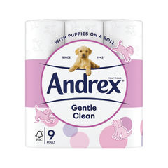 View more details about Andrex 3-Ply Toilet Roll Puppies On A Roll White (Pack of 9)