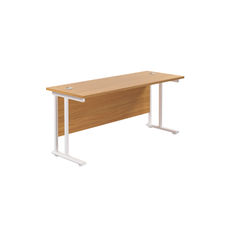 View more details about Jemini 1600x600mm Nova Oak/White Rectangular Cantilever Desk