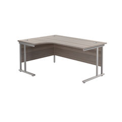 View more details about Jemini 1600x600mm Grey Oak/Silver Cantilever Left Hand Radial Desk