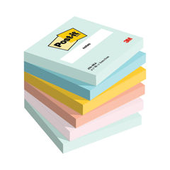 2 Sticky Note Pads, 100 Quality Assorted Pastel Coloured Square Sticky  Notes 76x76mm 3x3 