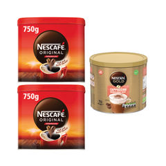 View more details about Buy 2 Nescafe Original Coffee Granules 750g Get FOC Cappuccino Unsweetened Coffee 1kg