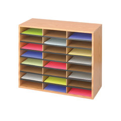 View more details about Safco 24 Compartment Oak Literature Organiser W737 x D305 x H597mm