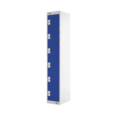 View more details about Six Compartment D300mm Blue Locker