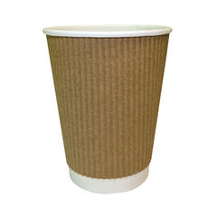 View more details about Cup 12oz Kraft Ripple (Pack of 500)