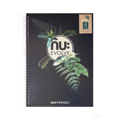 View more details about Nu Evolve Wirebound Recycled Notebook A4 Black