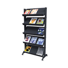 View more details about Fast Paper Black 5 Shelf Mobile Literature Display