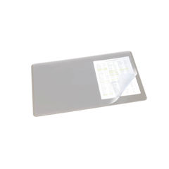 View more details about Durable Desk Mat with Transparent Overlay 530 x 400mm Grey