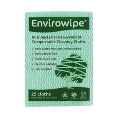 View more details about Envirowipe Green Antibacterial Cleaning Cloths (Pack of 25)