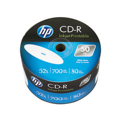 View more details about HP CD-R Inkjet Print 52X 700MB Wrap (Pack of 50)