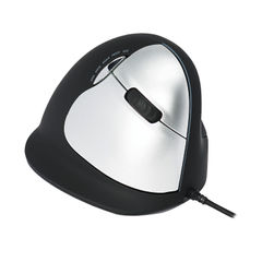 View more details about R-GO Black/Silver Large Right Handed Wired Ergonomic Mouse