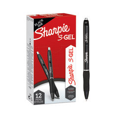 View more details about Sharpie S-Gel Black Medium Gel Pens (Pack of 12)