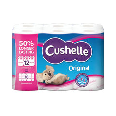 View more details about Cushelle Original 2-Ply Toilet Rolls Longer Rolls (Pack of 12)