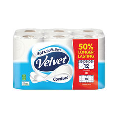 View more details about Velvet Comfort 2-Ply Toilet Rolls Longer Rolls (Pack of 12)