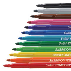 View more details about Swash KOMFIGRIP Assorted Broad Colouring Pens (Pack of 12)