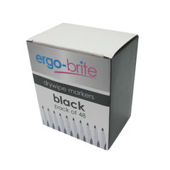 View more details about Ergo-Brite Rubber Grip Black Drywipe Markers (Pack of 48)