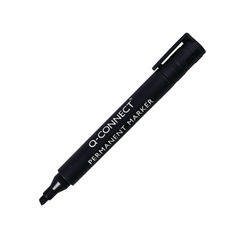 View more details about Q-Connect Permanent Marker Pen Chisel Tip Black (Pack of 10)