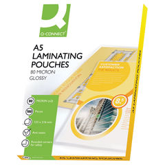 View more details about Q-Connect A5 Laminating Pouch 160 Micron (Pack of 100)