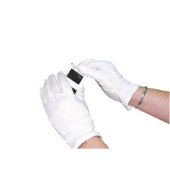 View more details about Medium White Knitted Cotton Gloves (Pack of 20)