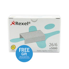 View more details about Rexel No.56  26/6mm Staples (Pack of 5000)