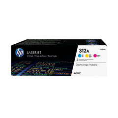 View more details about HP 312A Cyan/Yellow/Magenta Laserjet Toner Cartridge (Pack of 3) - CF440AM