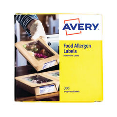 View more details about Avery Pre-Printed Allergen Food Labels 98x40mm (Pack of 300)