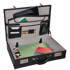 View more details about Monolith Leather Look Expandable Attache Case