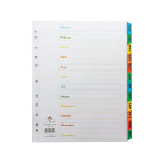 View more details about Concord A4 Extra Wide Mylar Jan-Dec Tabs White Index Dividers