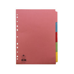 View more details about Concord A4 Assorted Colours 5 Part Index Dividers