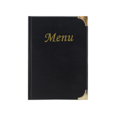 View more details about Securit Basic Range Menu Book Cover with 4 Fixed Double-sided A5 Inserts Black