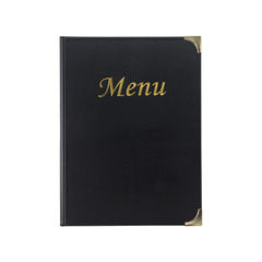 View more details about Securit A4 Black Basic Range Menu Book Cover