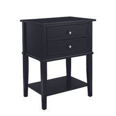 View more details about Franklin Accent Table with 2 Drawers Black