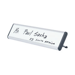 View more details about Bi-Office White Drywipe Desk Nameplate