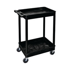 View more details about Multipurpose 2 Shelf Trolley with Uprights Moulded Polyethylene 150kg Capacity