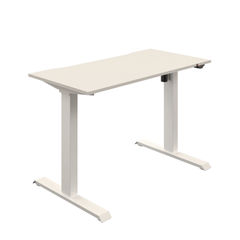 View more details about Okoform Single Motor Sit/Stand Heated Desk 1200x600x734-1234mm White/White