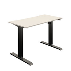 View more details about Okoform Single Motor Sit/Stand Heated Desk 1200x600x734-1234mm White/Black