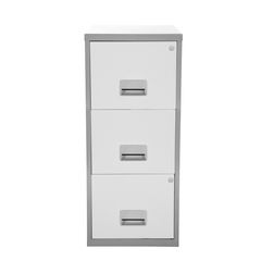 View more details about Pierre Henry Silver/White H930mm A4 3 Drawer Maxi Filing Cabinet