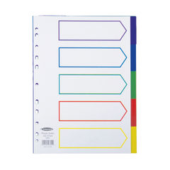 View more details about Concord Divider 5-Part A4 Polypropylene Multicoloured