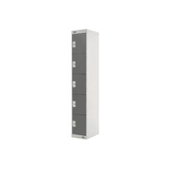 View more details about Five Compartment D300mm Dark Grey Locker