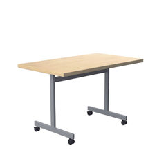 View more details about Jemini 1200x700mm Maple/Silver Rectangular Tilting Table KF818480