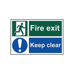 View more details about Spectrum Industrial Fire Exit Keep Clear S/A PVC Sign