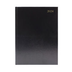 View more details about Desk Diary 2 Days Per Page A5 Black 2024
