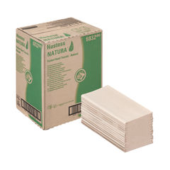 View more details about Hostess Natura Hand Towels 1Ply Interfold Natural (Pack of 12)